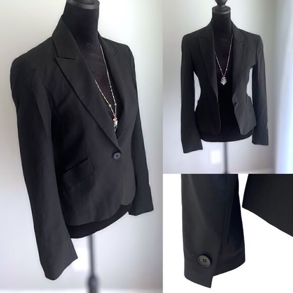 Theory Black Wool Blazer Size 2 - Picture 1 of 14